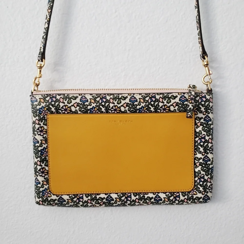 Tory Burch colorblock Paisley leather crossbody